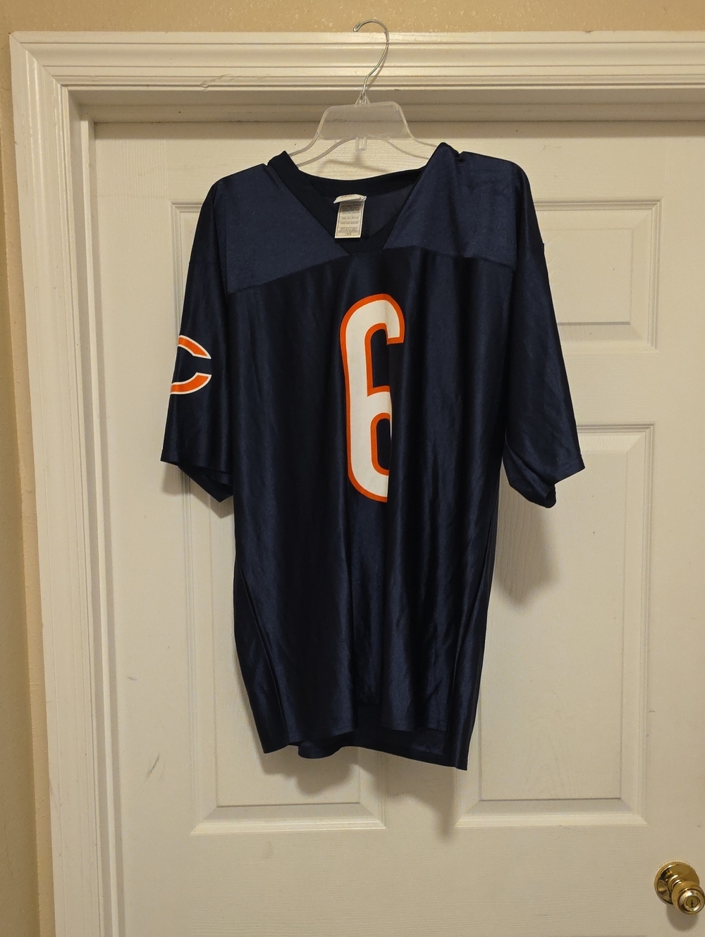 Team Apparel Navy Football Jersey with Orange Number 6